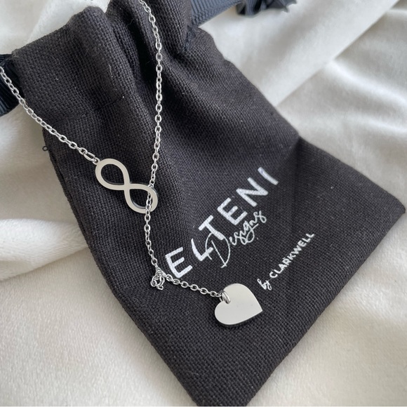 Forever Heart Stainless Steel Necklace in Gold or Silver - Picture 1 of 5